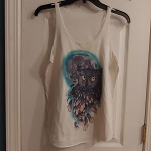 Owl and moon tank top